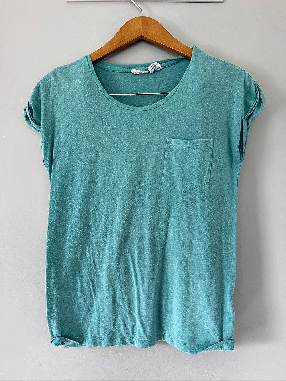 Sigred Olsen Short Sleeve Pocket Tee in Blue XL